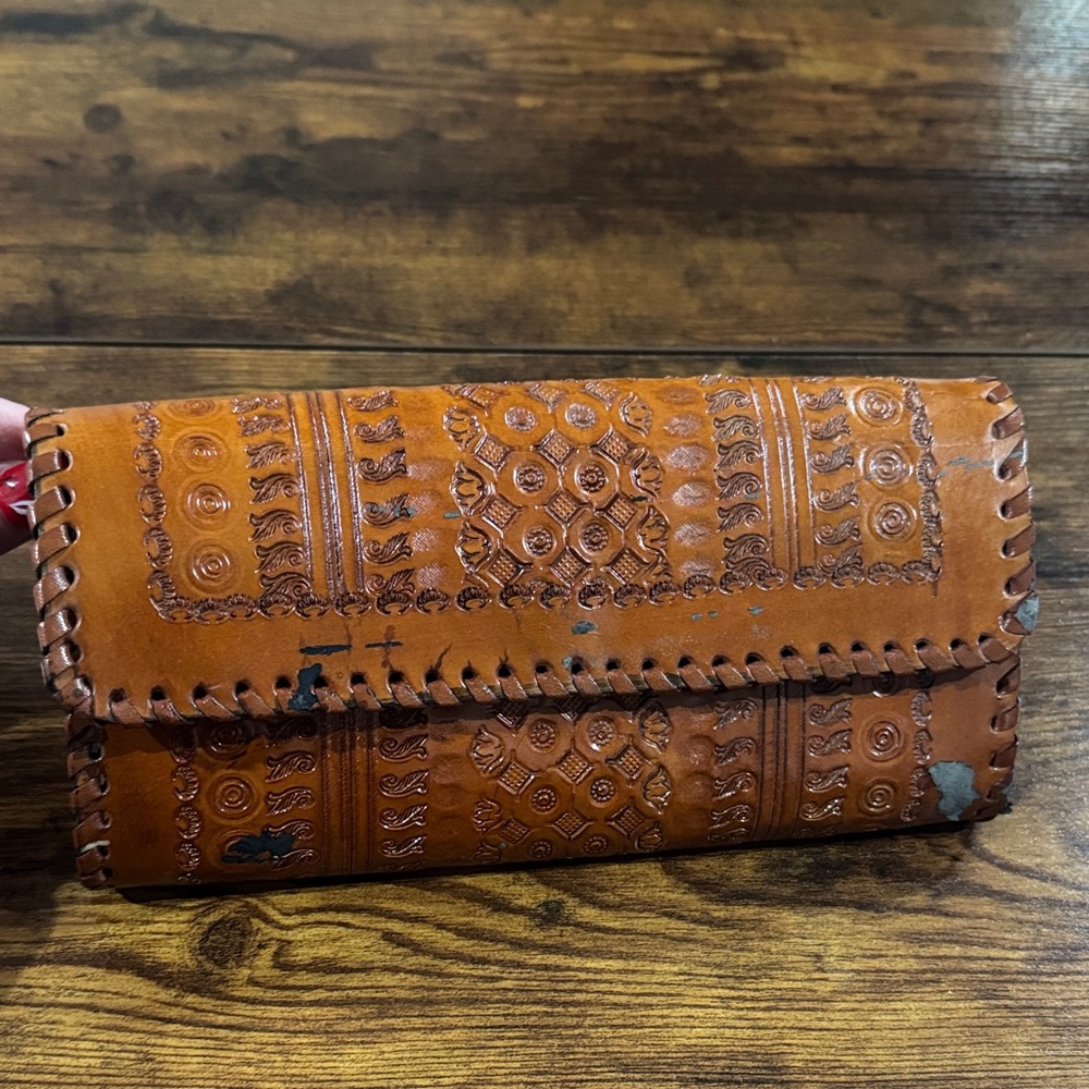 Handcrafted Brown Leather Clutch Wallet